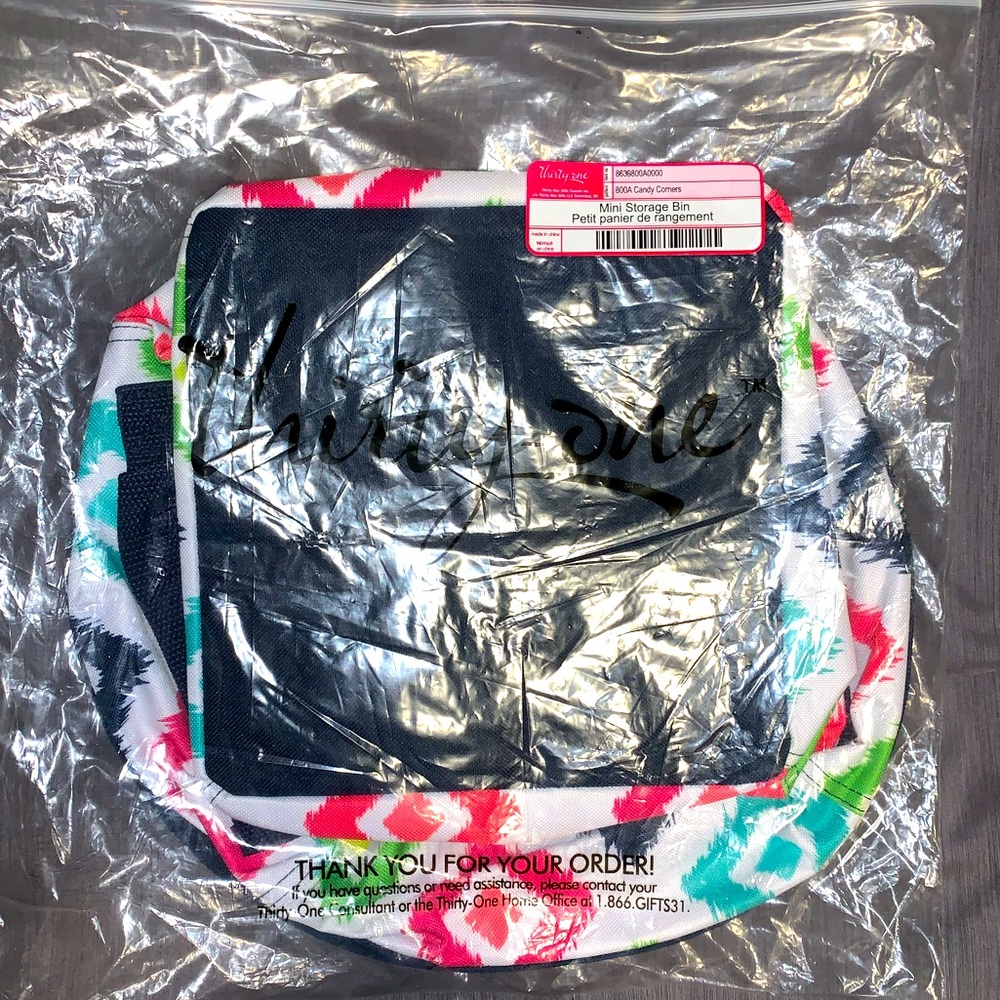 Thirty-One mini storage bin in Candy corners